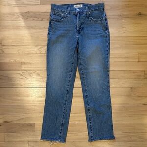 Madewell Perfect Vintage Blue Jeans Frayed Ends
